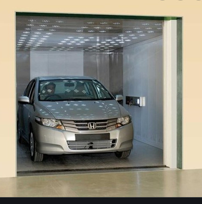 Supermarket Underground Car Elevator Hairline Stainless Steel VVVF Inverter